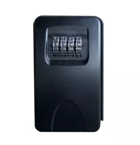 Coffre à clés noir avec serrure à combinaison mécanique à 4 chiffres