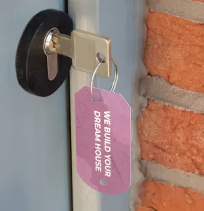 Personalised Real Estate Key tag with ring